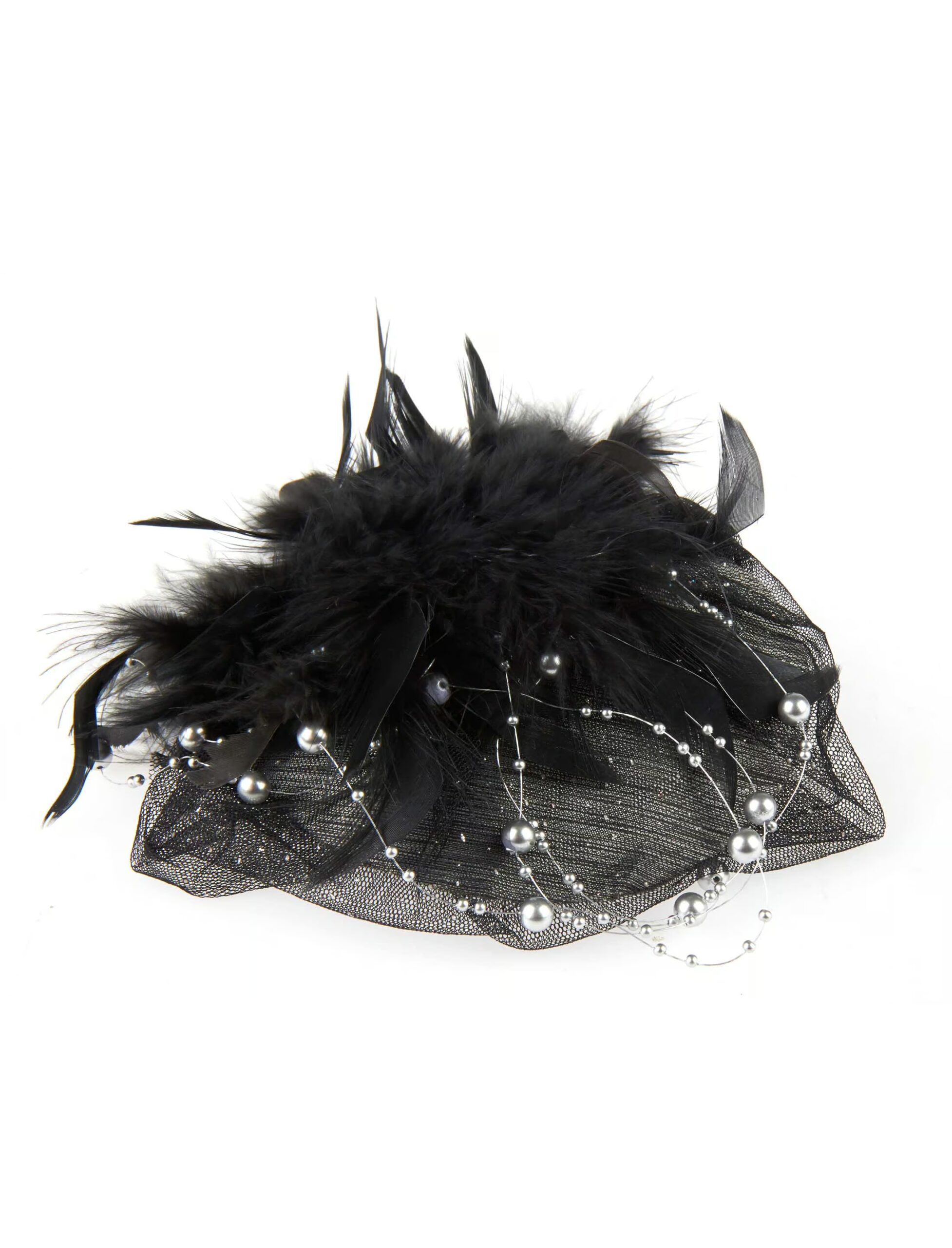 Kostümzubehör Fascinator schwarz 1 Kostümzubehör Fascinator schwarz