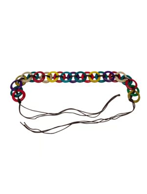 Kostümzubehör Gürtel Hippie aus Kreisen bunt Farbe: bunt