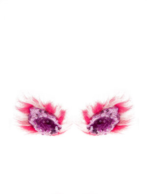 Kostümzubehör Haarclip Ohren Pailletten pink