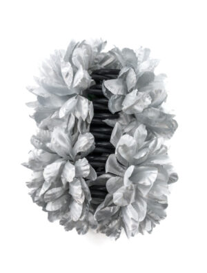 Kostümzubehör Haarklammer Blume silber