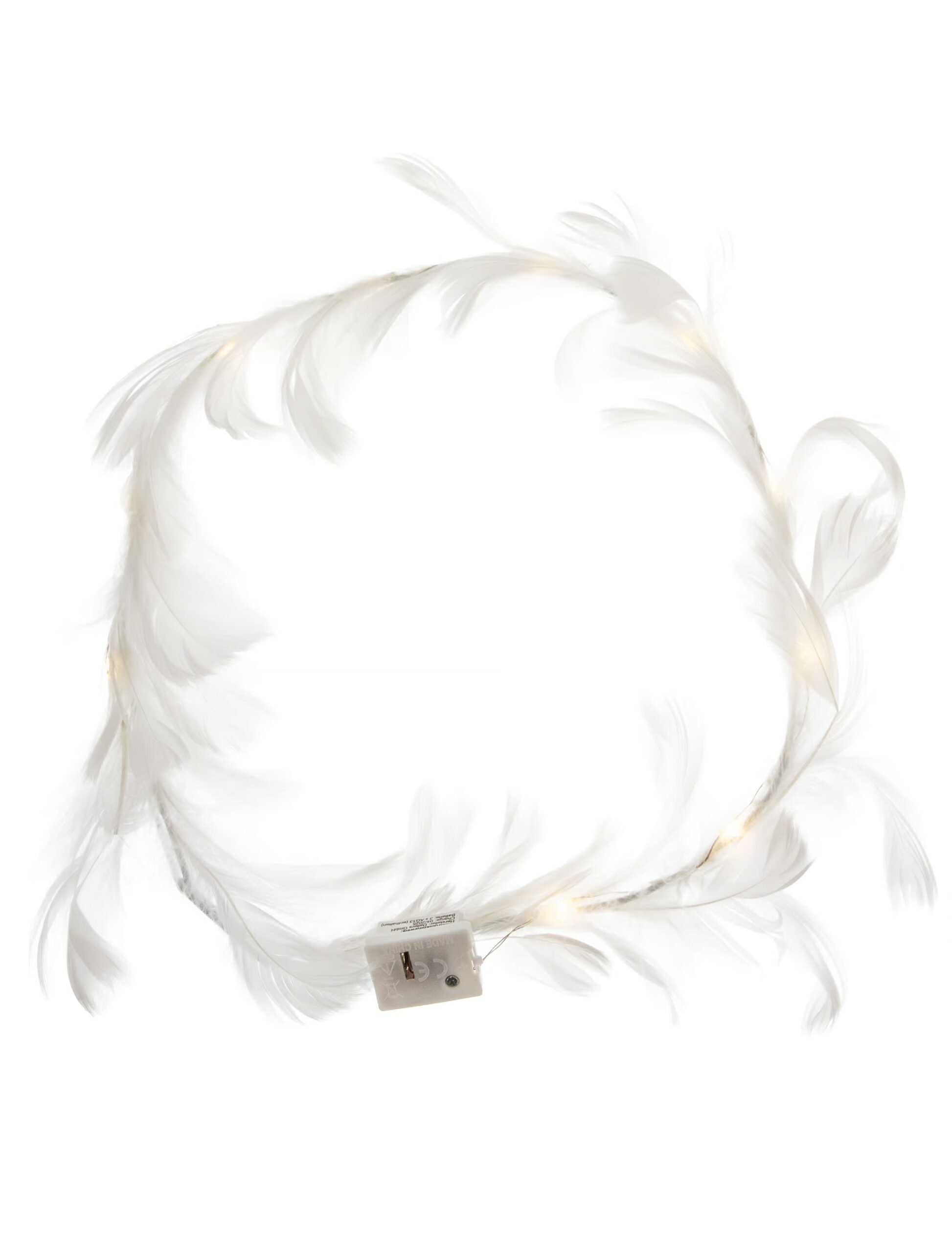 Kostümzubehör Haarkranz LED mit Federn weiß 1 Kostümzubehör Haarkranz LED mit Federn weiß