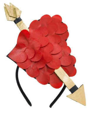 Kostümzubehör Haarreif Amor Herz mit Pfeil rot