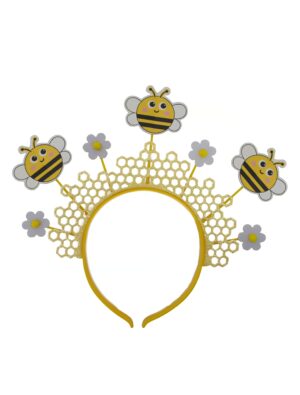 Kostümzubehör Haarreif Bienen mit Waben gelb/weiß