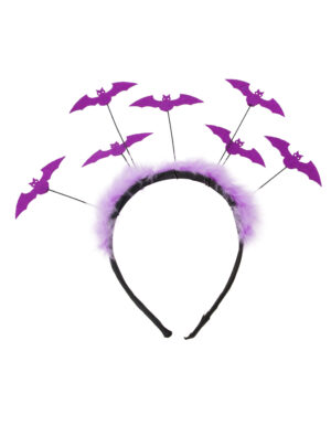 Kostümzubehör Haarreif Fledermäuse mit Marabu lila