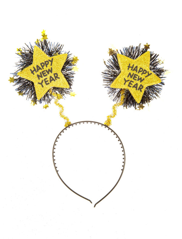 Kostümzubehör Haarreif Happy New Year gold