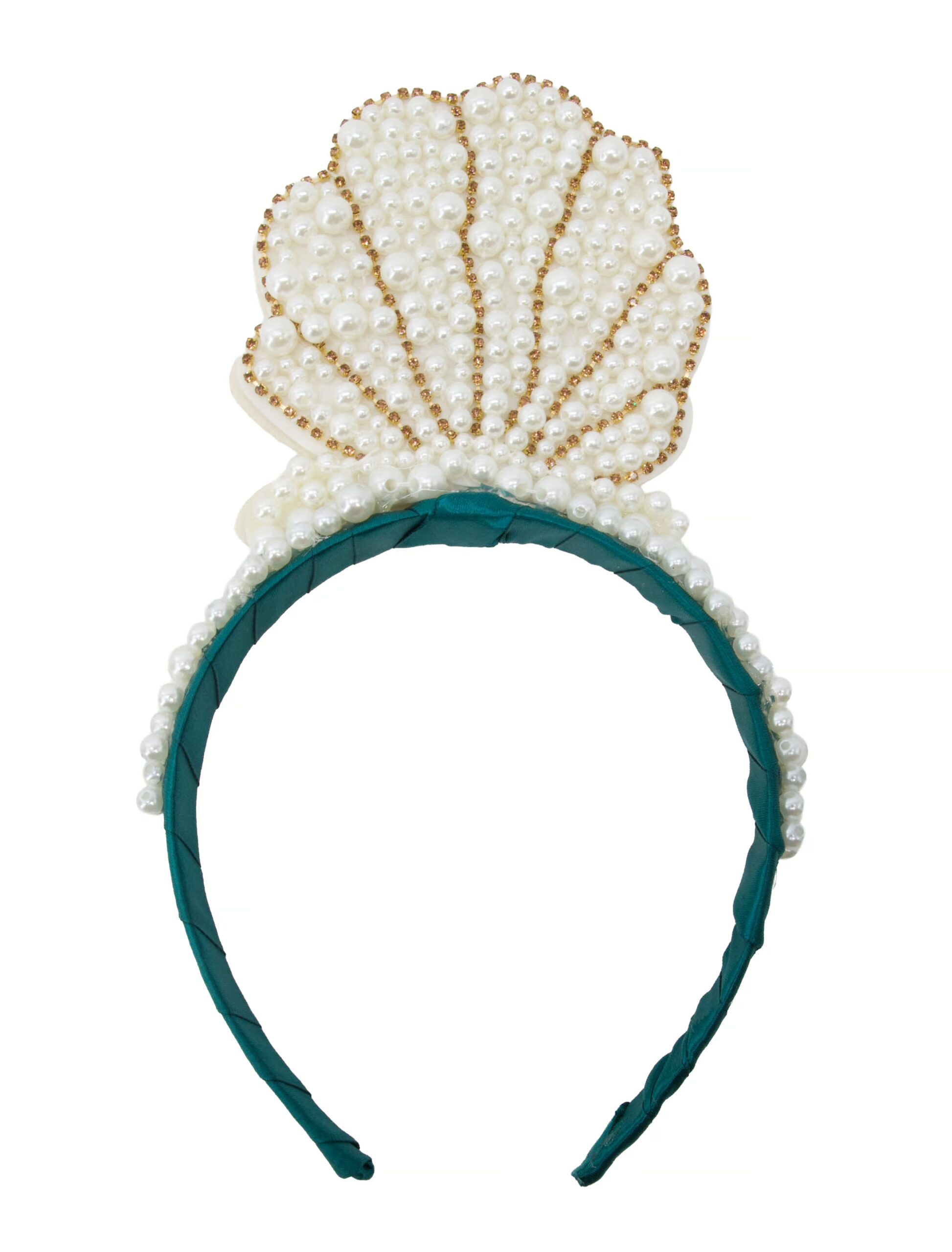 Kostümzubehör Haarreif Jakobsmuschel aus Perlen perlmutt 1 Kostümzubehör Haarreif Jakobsmuschel aus Perlen perlmutt
