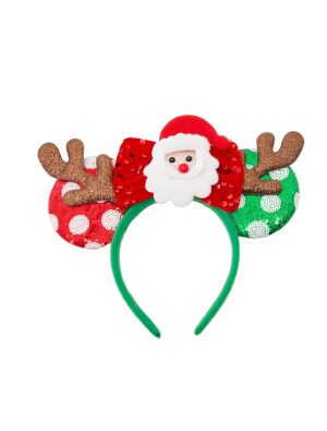 Kostümzubehör Haarreif Mausohren Weihnachten rot/grün