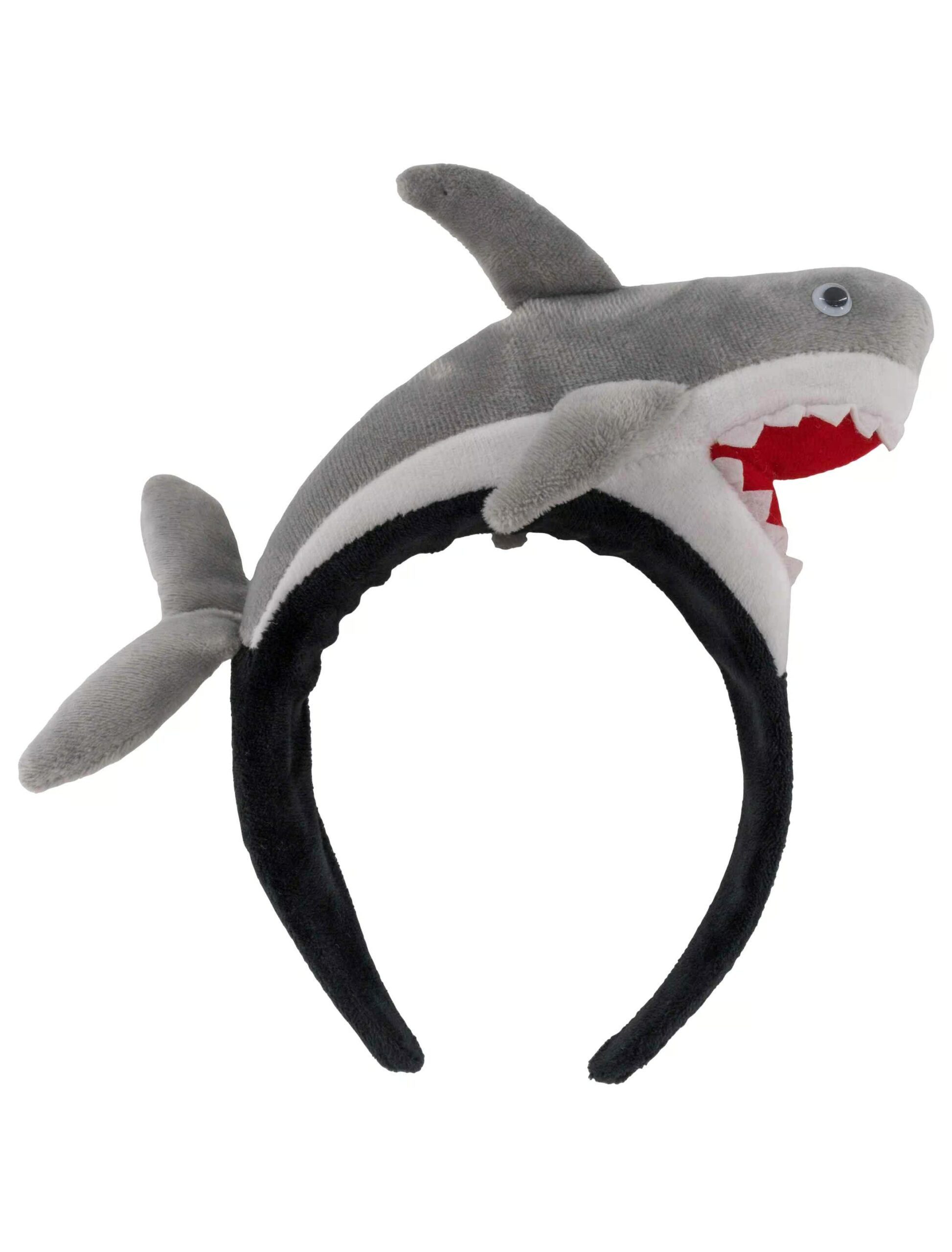 Kostümzubehör Haarreif Plüsch Hai grau 1 Kostümzubehör Haarreif Plüsch Hai grau