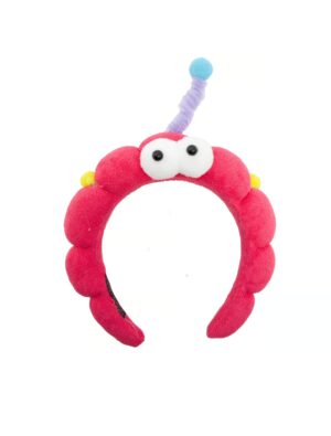 Kostümzubehör Haarreif Plüsch Wurm pink