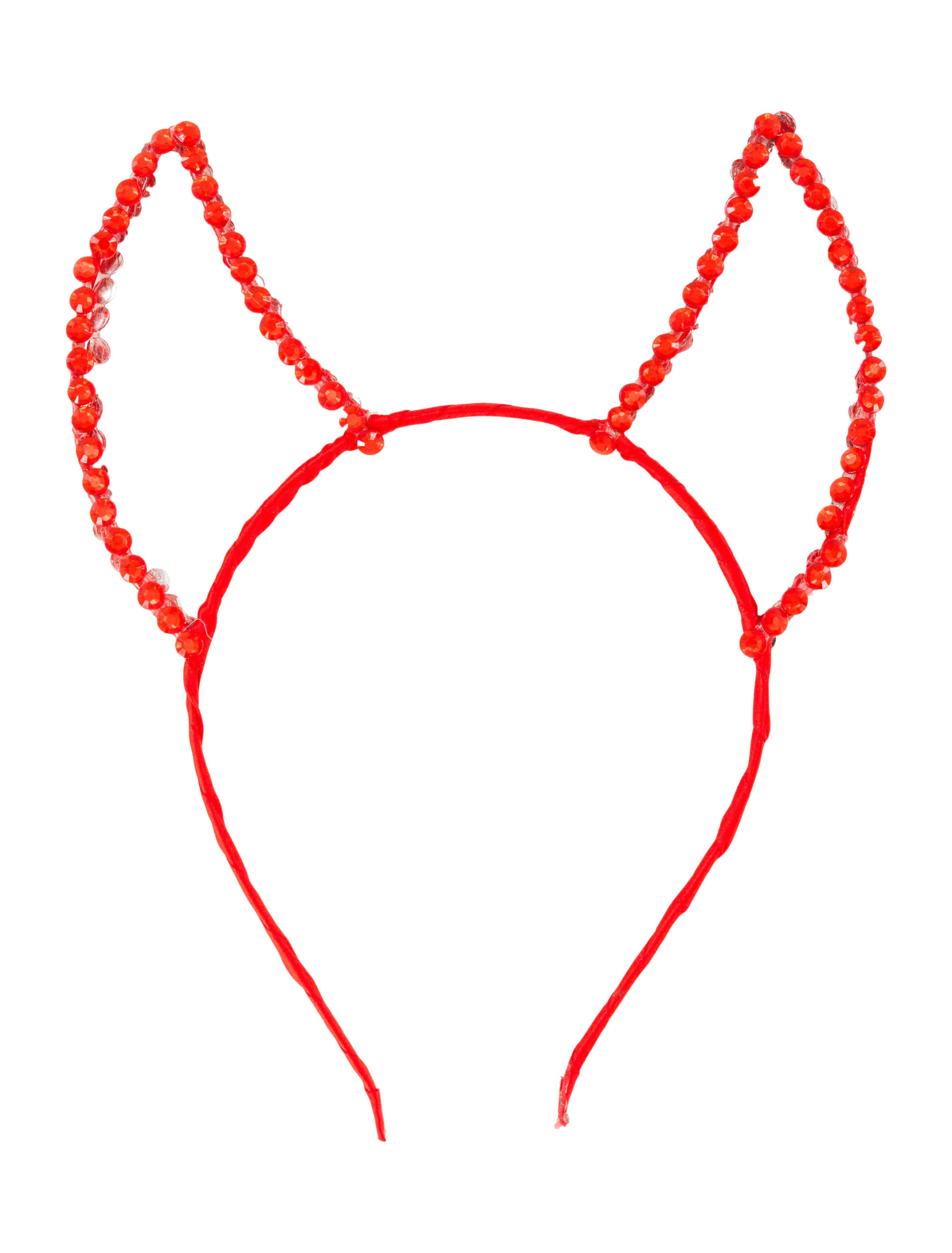 Kostümzubehör Haarreif Teufelshörner mit Strass rot 1 Kostümzubehör Haarreif Teufelshörner mit Strass rot