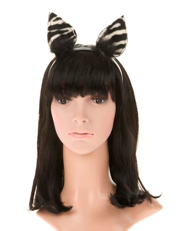 Kostümzubehör Haarreif Zebra Farbe: schwarz/weiß
