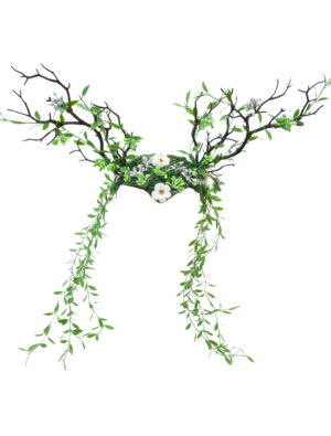 Kostümzubehör Haarreif Zweige mit Blüten schwarz/grün