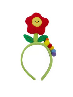 Kostümzubehör Haarreif mit Blume und Raupe bunt Farbe: bunt