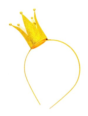 Kostümzubehör Haarreif mit Krone Damen gold
