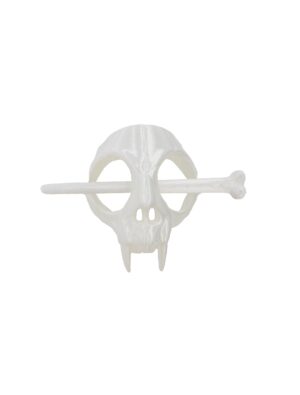 Kostümzubehör Haarspange Totenkopf Damen weiß