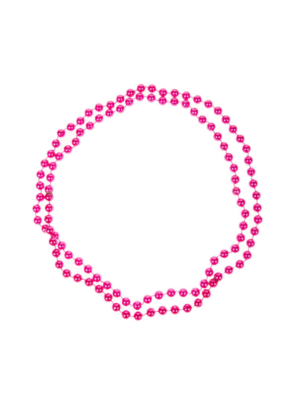 Kostümzubehör Halskette Perlen 122cm pink