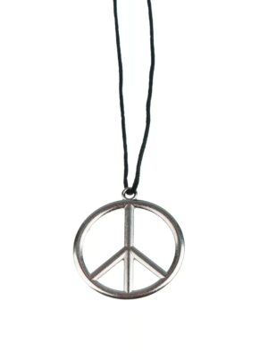 Kostümzubehör Halskette mit Peacezeichen silber