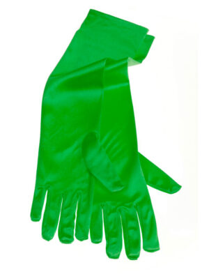 Kostümzubehör Handschuh Satin grün 40cm
