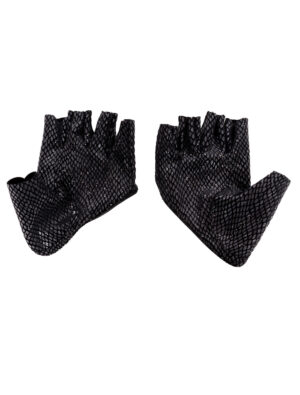 Kostümzubehör Handschuhe Glitzer fingerlos schwarz