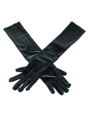 Kostümzubehör Handschuhe Samt 52cm schwarz