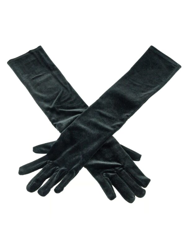 Kostümzubehör Handschuhe Samt 52cm schwarz