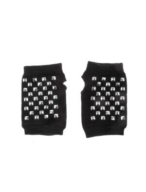 Kostümzubehör Handschuhe mit Nieten schwarz