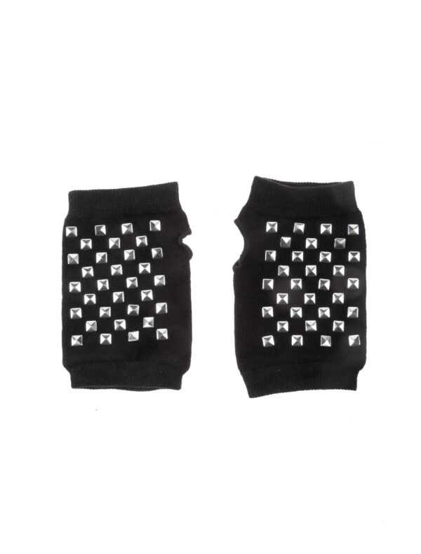 Kostümzubehör Handschuhe mit Nieten schwarz
