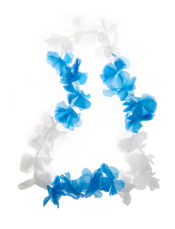 Kostümzubehör Hawaiikette blau/weiß