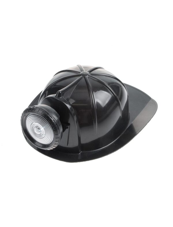 Kostümzubehör Helm mit Lampe schwarz