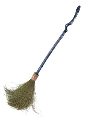 Kostümzubehör Hexenbesen grau 84cm