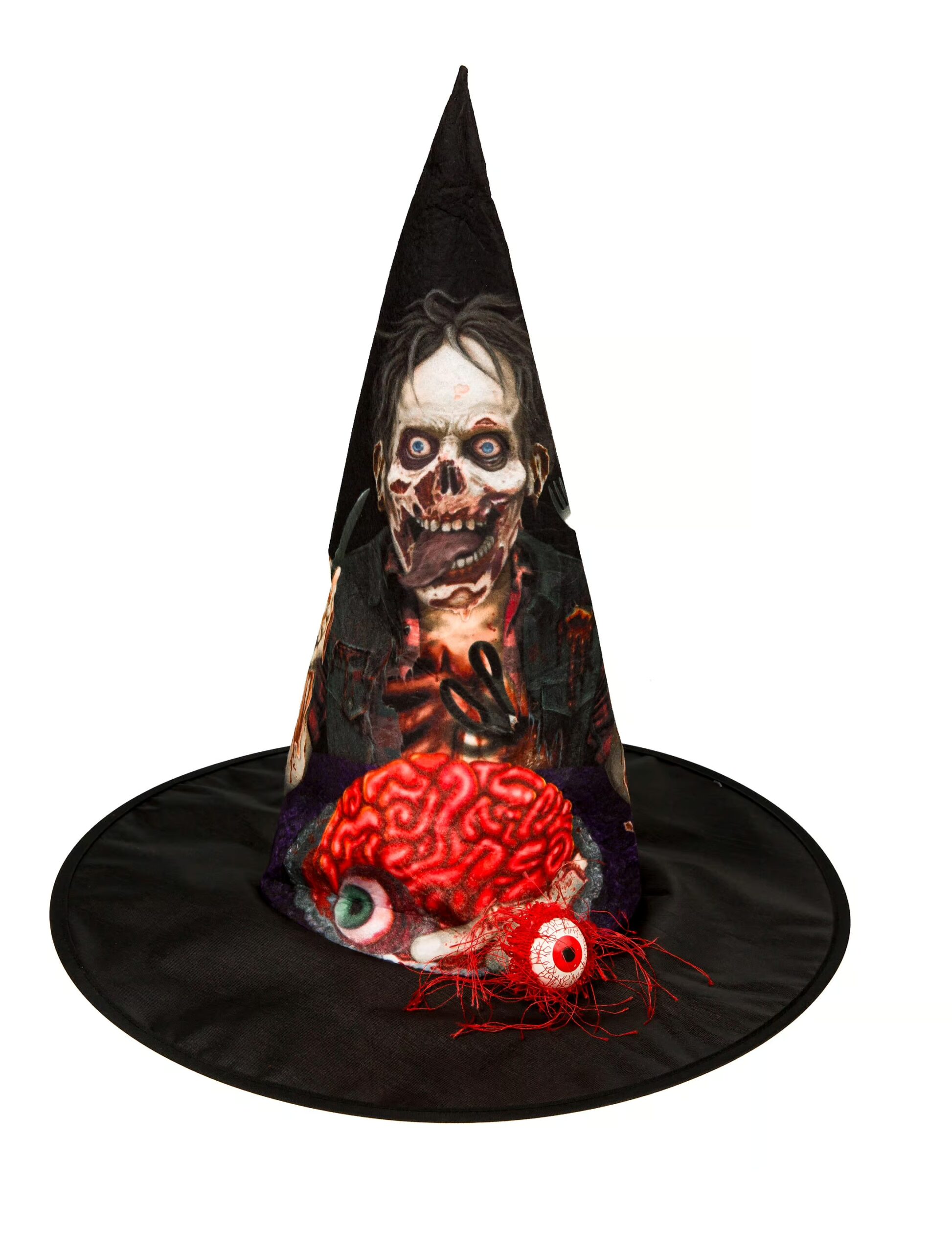 Kostümzubehör Hexenhut Zombie mit Auge Farbe: schwarz 1 Kostümzubehör Hexenhut Zombie mit Auge Farbe: schwarz