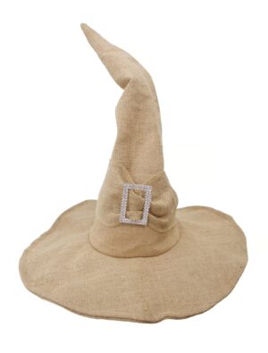 Kostümzubehör Hexenhut mit Schnalle beige 59
