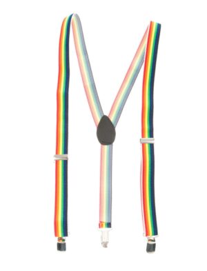 Kostümzubehör Hosenträger Regenbogen Farbe: mehrfarbig