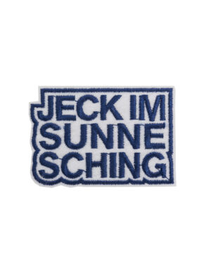 Kostümzubehör JIS Aufnäher Jeck im Sunnesching 6cm Farbe: weiß/blau