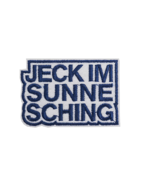 Kostümzubehör JIS Aufnäher Jeck im Sunnesching 6cm Farbe: weiß/blau