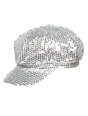Kostümzubehör Kappe Pailletten silber
