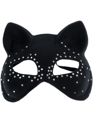Kostümzubehör Katzenmaske mit Sternen schwarz