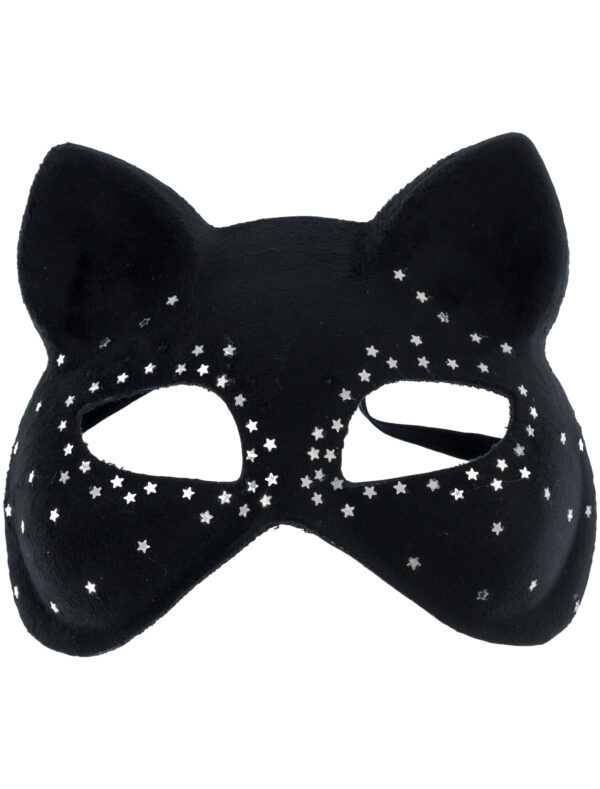 Kostümzubehör Katzenmaske mit Sternen schwarz