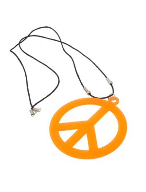 Kostümzubehör Kette Peace neonorange