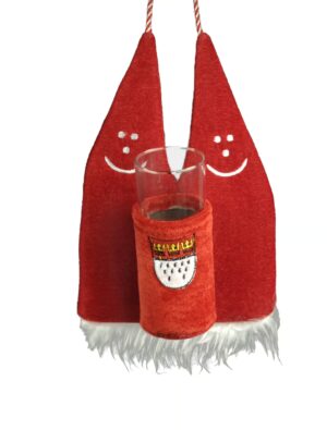 Kostümzubehör Kölschglashalter Dom mit Wappen rot/weiß