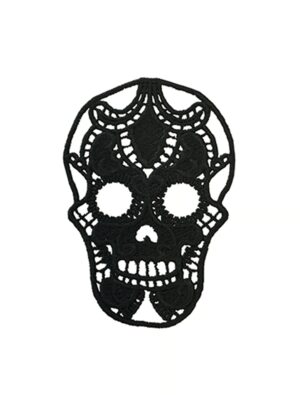 Kostümzubehör Körpertattoo Totenkopf schwarz