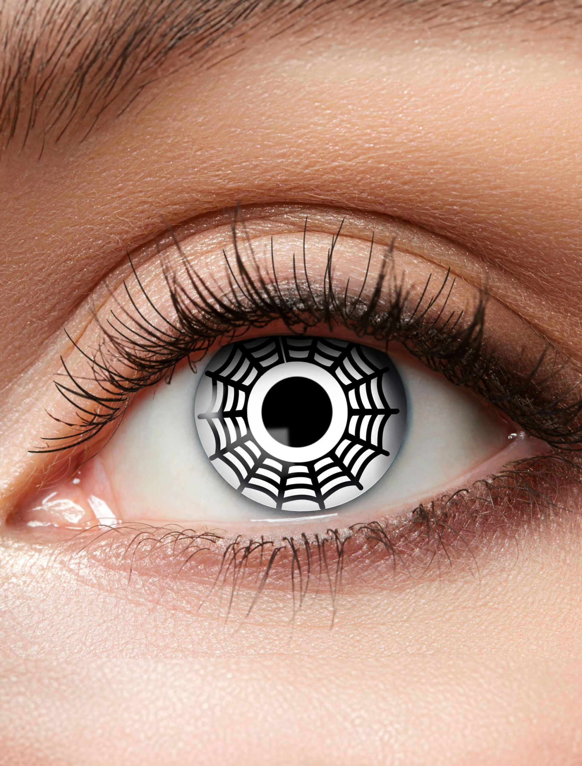 Kostümzubehör Kontaktlinsen White Spider Farbe: schwarz/weiß 1 Kostümzubehör Kontaktlinsen White Spider Farbe: schwarz/weiß