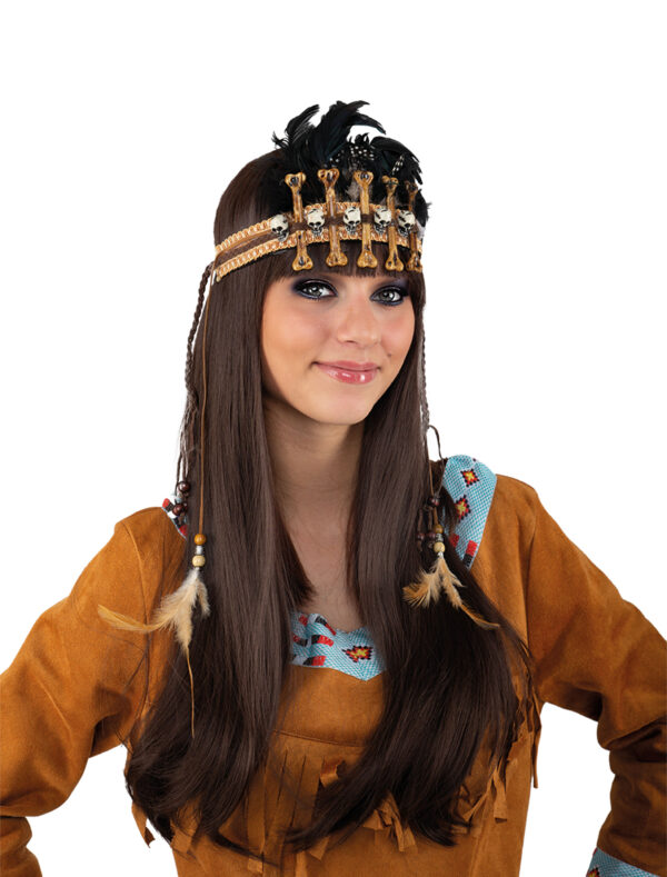 Kostümzubehör Kopfschmuck Ureinwohner braun/schwarz