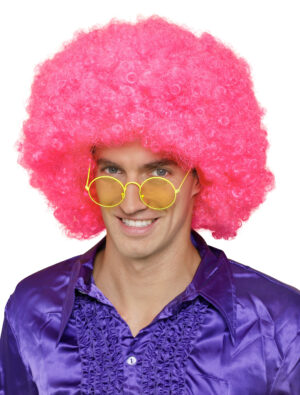 Kostümzubehör Kostümzubehör Perücke Hippie Lockenkopf neonpink one size