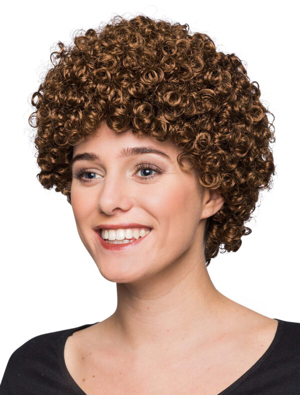 Kostümzubehör Kostümzubehör Perücke kurz kleine Locken braun one size