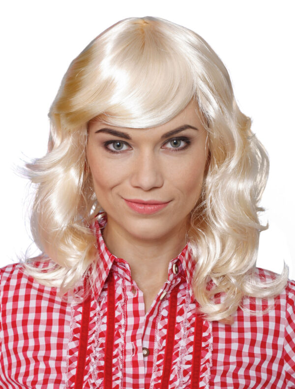 Kostümzubehör Kostümzubehör Perücke schulterlang wellig Seitenscheitel blond one size