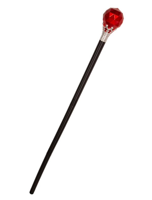 Kostümzubehör Kronzepter schwarz/rot/silber variable Länge