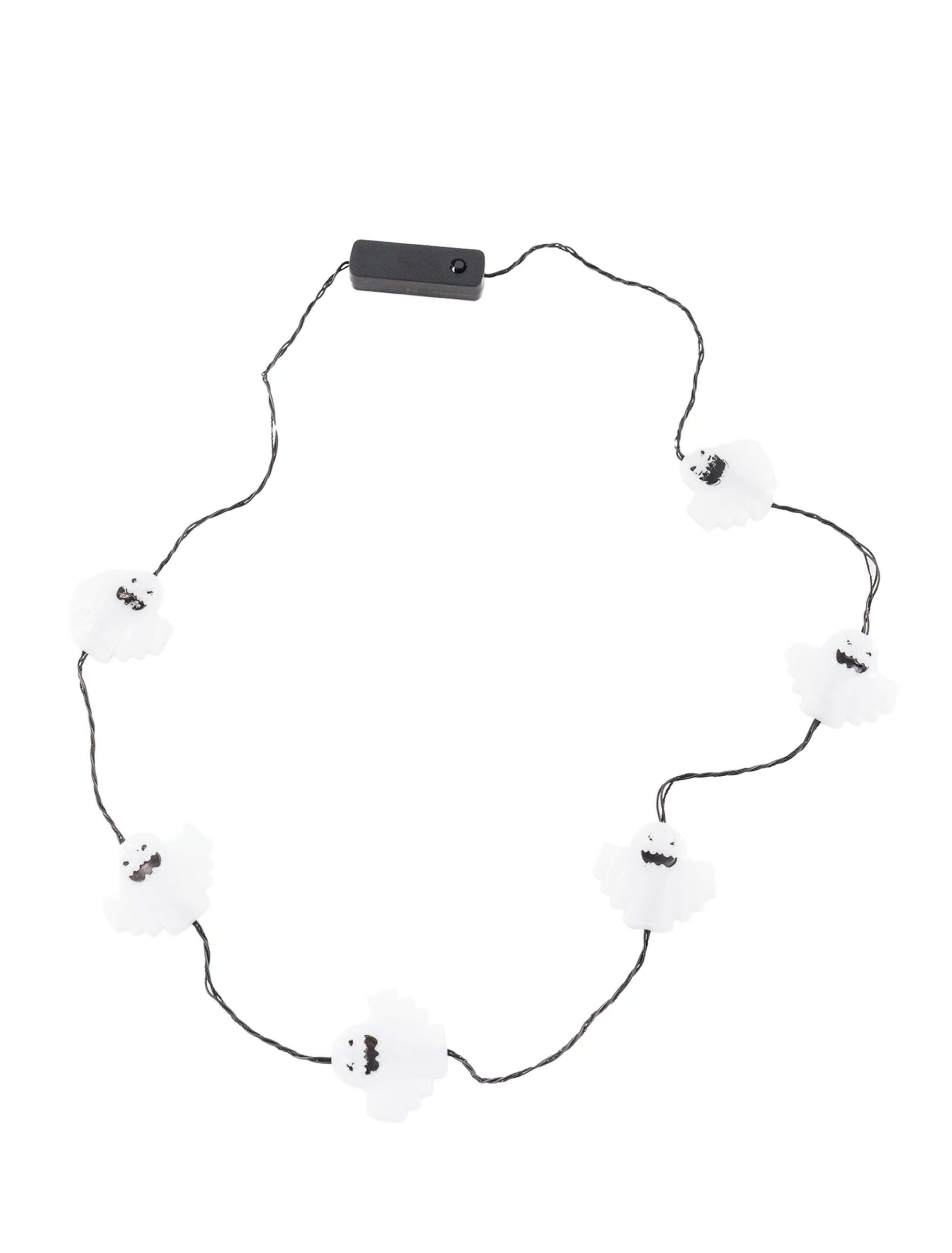 Kostümzubehör LED Halskette Geist weiß 1 Kostümzubehör LED Halskette Geist weiß
