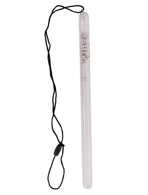 Kostümzubehör LED Leuchtstab durchsichtig blinkend 32cm Farbe: weiß