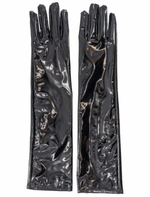Kostümzubehör Lackhandschuhe schwarz one size